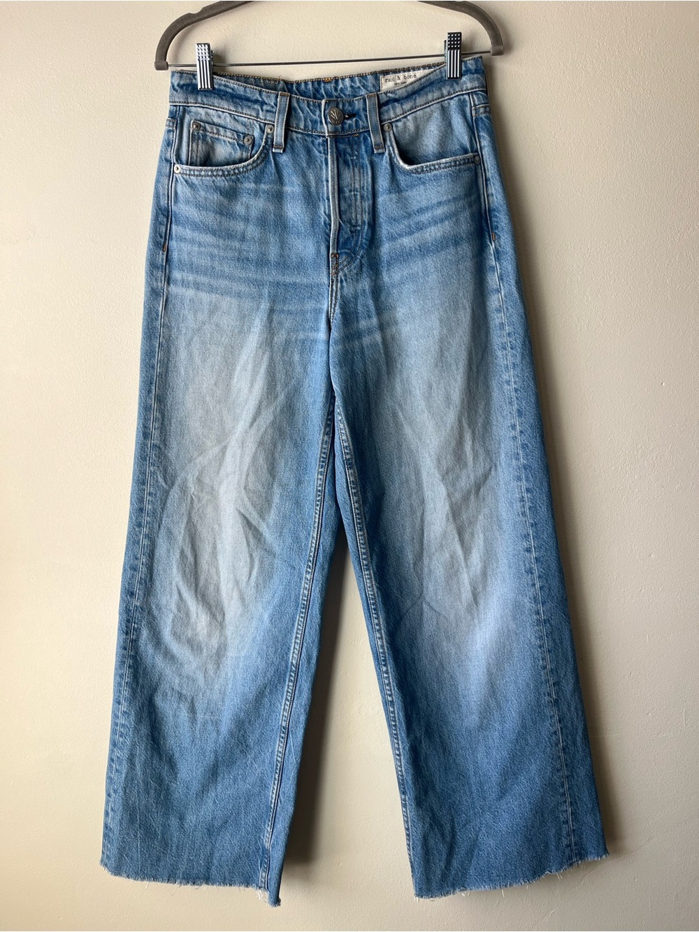 Rag & Bone Maya Faded High Rise Wide Leg Jeans Denim - Picture 2 of 11